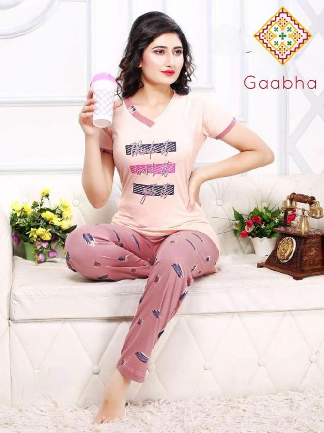 Gaabha Sweet Dream Vol 6 Latest Collection Of Printed Night Pant With Comfortable Top Night Suit  