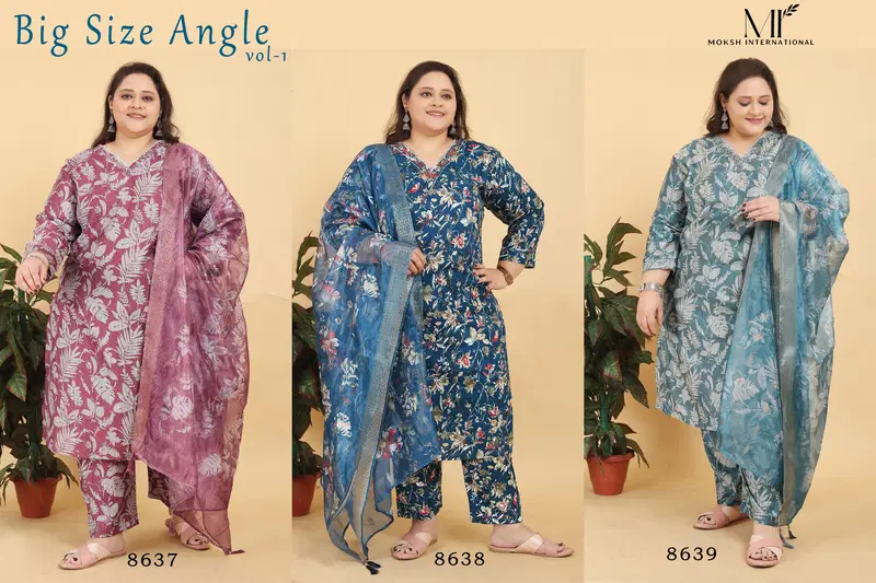 Big Size Angle Vol 1 By Moksh Lichi Viscose Kurti With Bottom Dupatta Online Wholesale