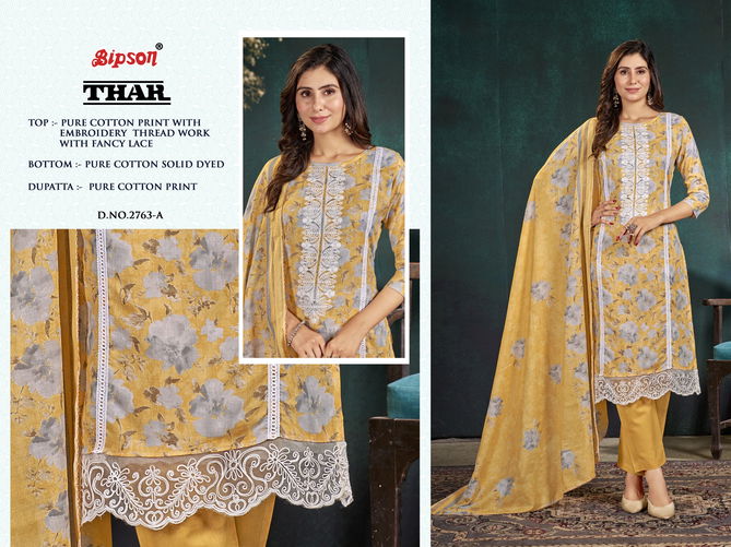 Thar 2763 By Bipson Pure Cotton Printed Embroidery Dress Material Surat Wholesale Market