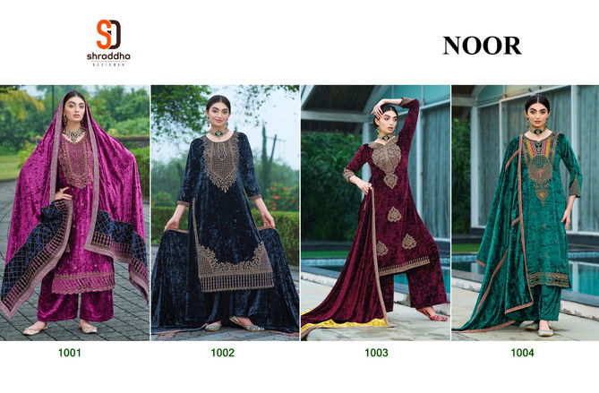 Noor By Shraddha Winter Wear Velvet Designer Pakistani Suits Wholesale Online
