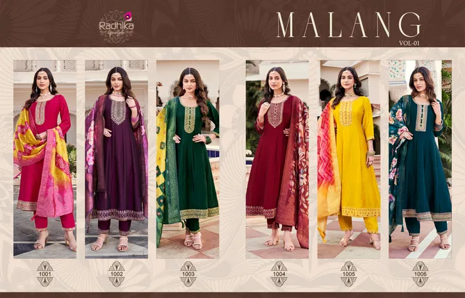 Malang Vol 1 By Radhika Vichitra Silk Designer Kurti With Bottom Dupatta Orders In India