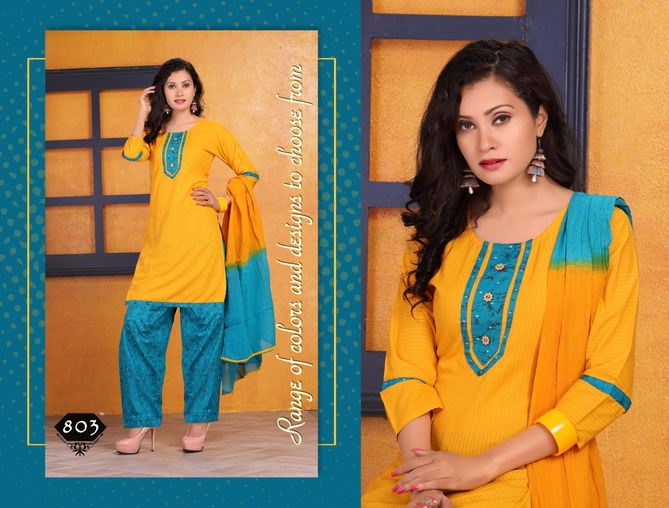 Trendy Bingo Latest Fancy Regular Casual Wear Rayon Printed Readymade Salwar Suit  Collection
