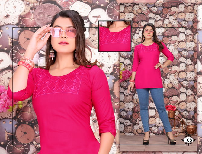 Katty Fancy Wear Casual Wear Rayon Ladies Top Collection
