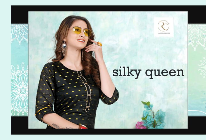 Rc Silky Queen Fancy Designer Ethnic Wear Silk Kurti With Skirt Collection