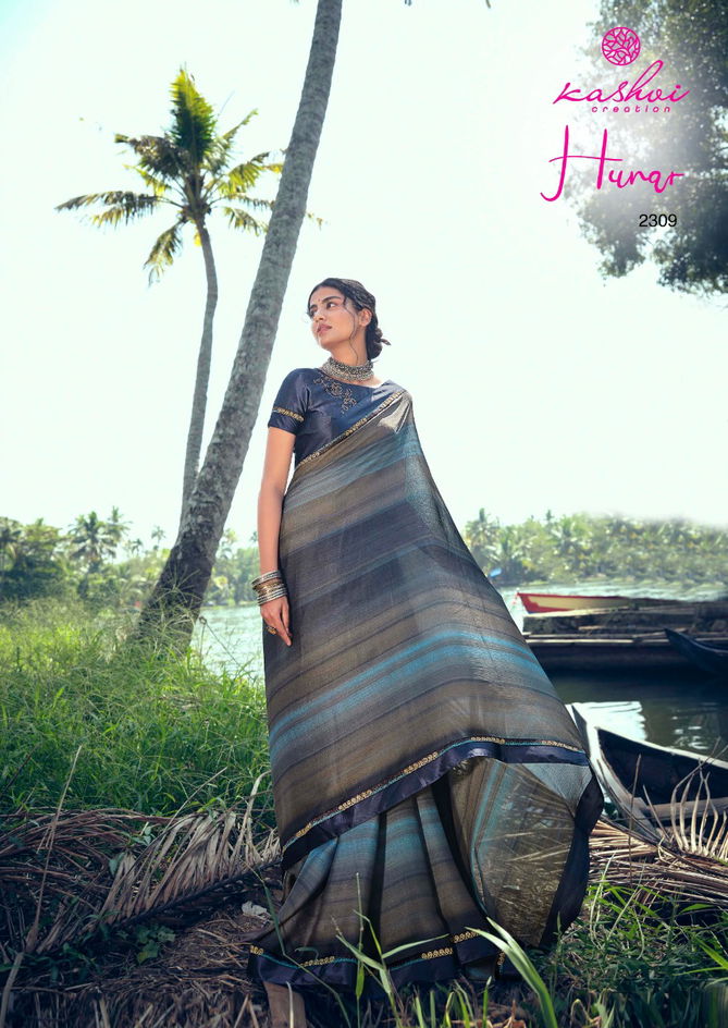 Kashvi Hunar Latest Fancy Casual Wear Printed Chiffon Sarees Collection
