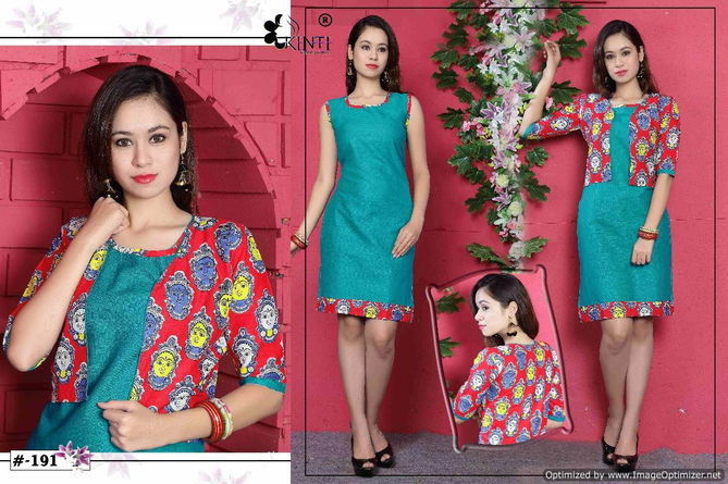 Kinti KamyaFancy Designer Ethnic Wear Handloom Cotton Printed Separate Jacket Kurtis Collection