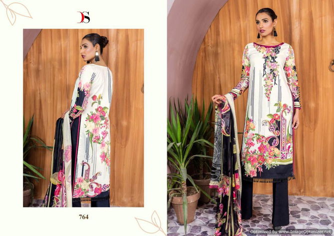 Deepsy Firdous Latest Designer Cotton Pakistani Suits Collection With Mal Mal Dupatta