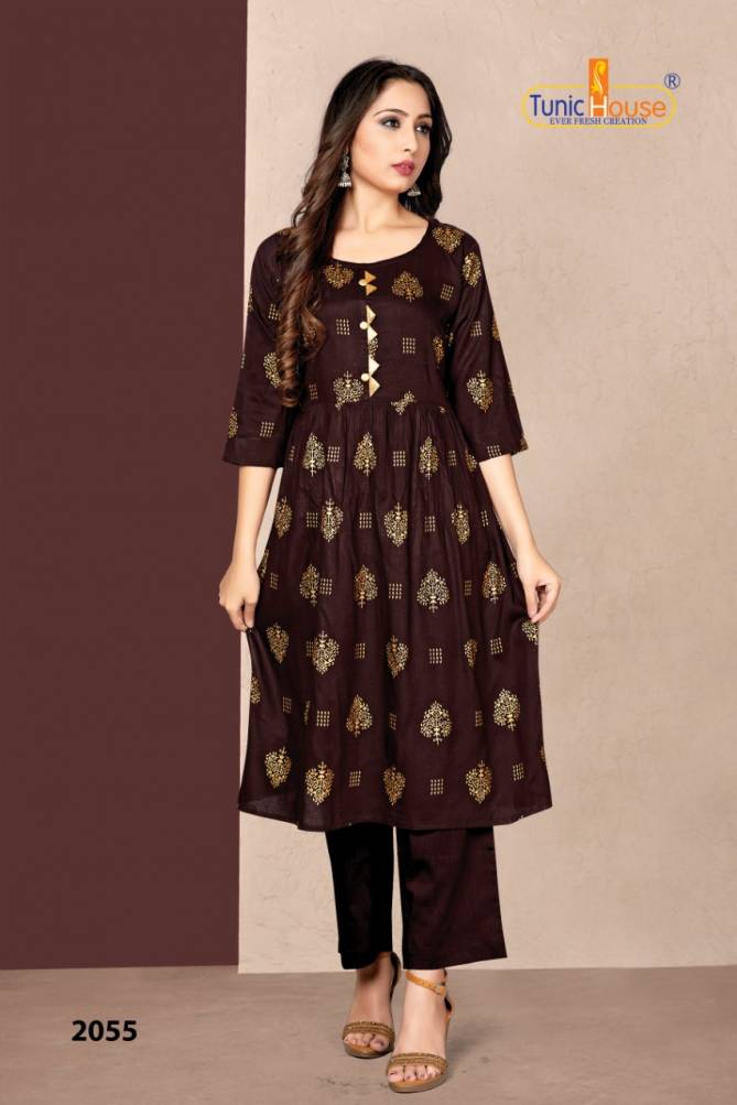 NEHA NEW PINCH Fancy Designer Ethnic Wear rayon foil Print Kurti With Bottom Collection