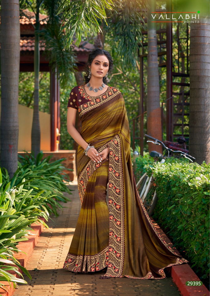 VALLABI PRINTS GANISKA Latest Fancy Designer Heavy Festive Wear Vichitra Silk Printed Saree Collection