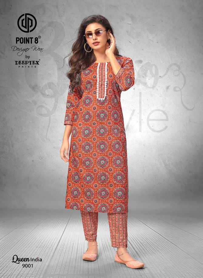 Queen India Vol 9 By Deeptex Cotton Printed Kurti With Bottom Exporters In India