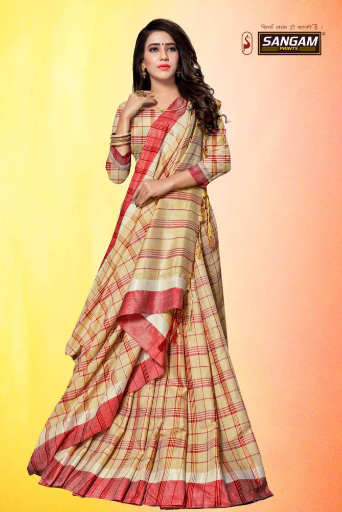 Sangam Red Carpet 3 Latest Fancy Designer Casual Wear Cotton Linen Sarees Collection
