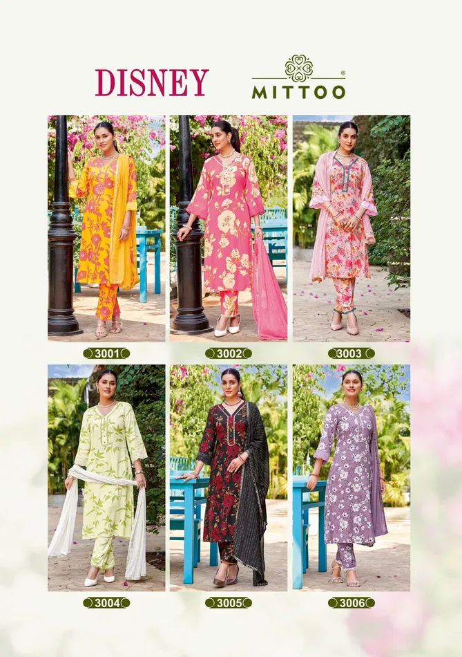 Disney By Mittoo Rayon Printed Kurti With Bottom Dupatta Orders In India