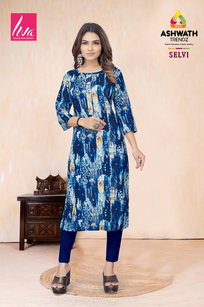 2 Selvi Ultra Premium Rayon Foil Printed Kurti Wholesalers In Delhi