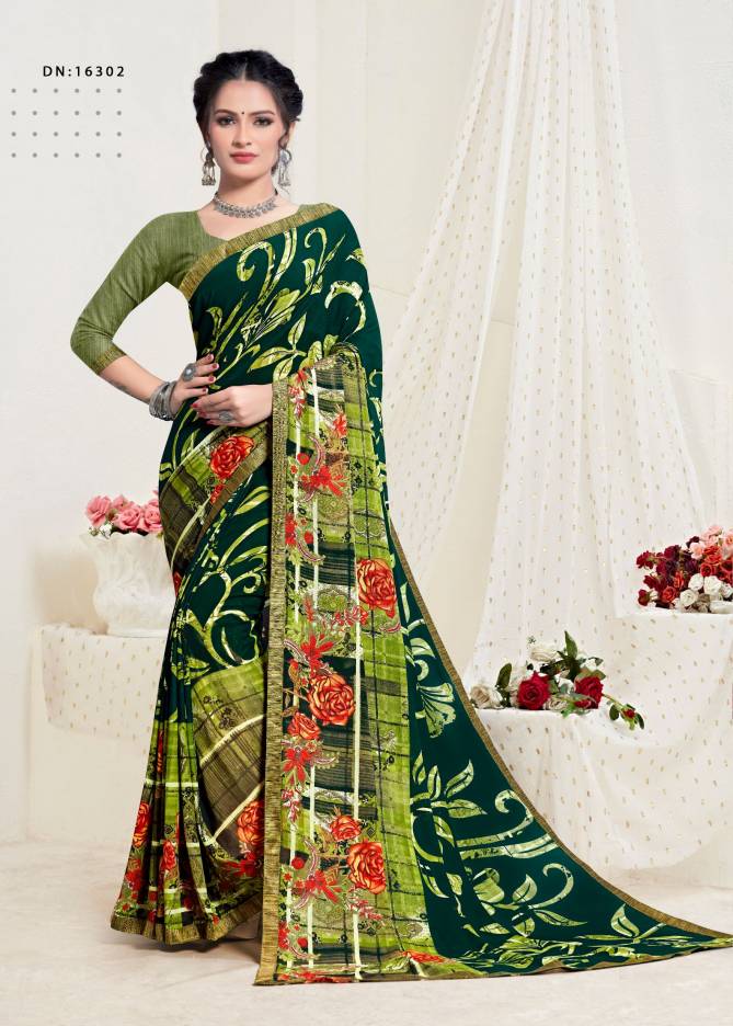 Harni Kashi Latest fancy Casual Regular Wear Printed Georgette Sarees Collection