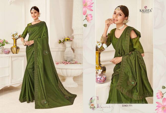 Kalista Anokhi Latest Designer Party Wear Embroidery Worked Fancy Sarees Collection