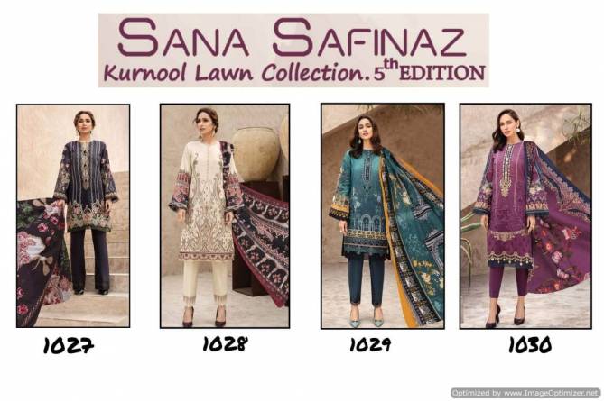 Sana Safinaz Kurnool 5th Edition Designer Pure Lawn Print With Pure Lawn Dupatta Dress Material Collection  