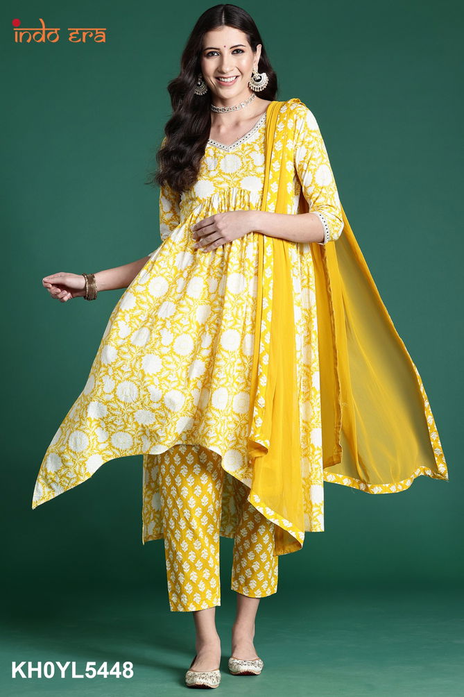 2470 Indo Era Alia Cut Printed Cotton Kurti With Bottom Dupatta Wholesale Price In Surat	