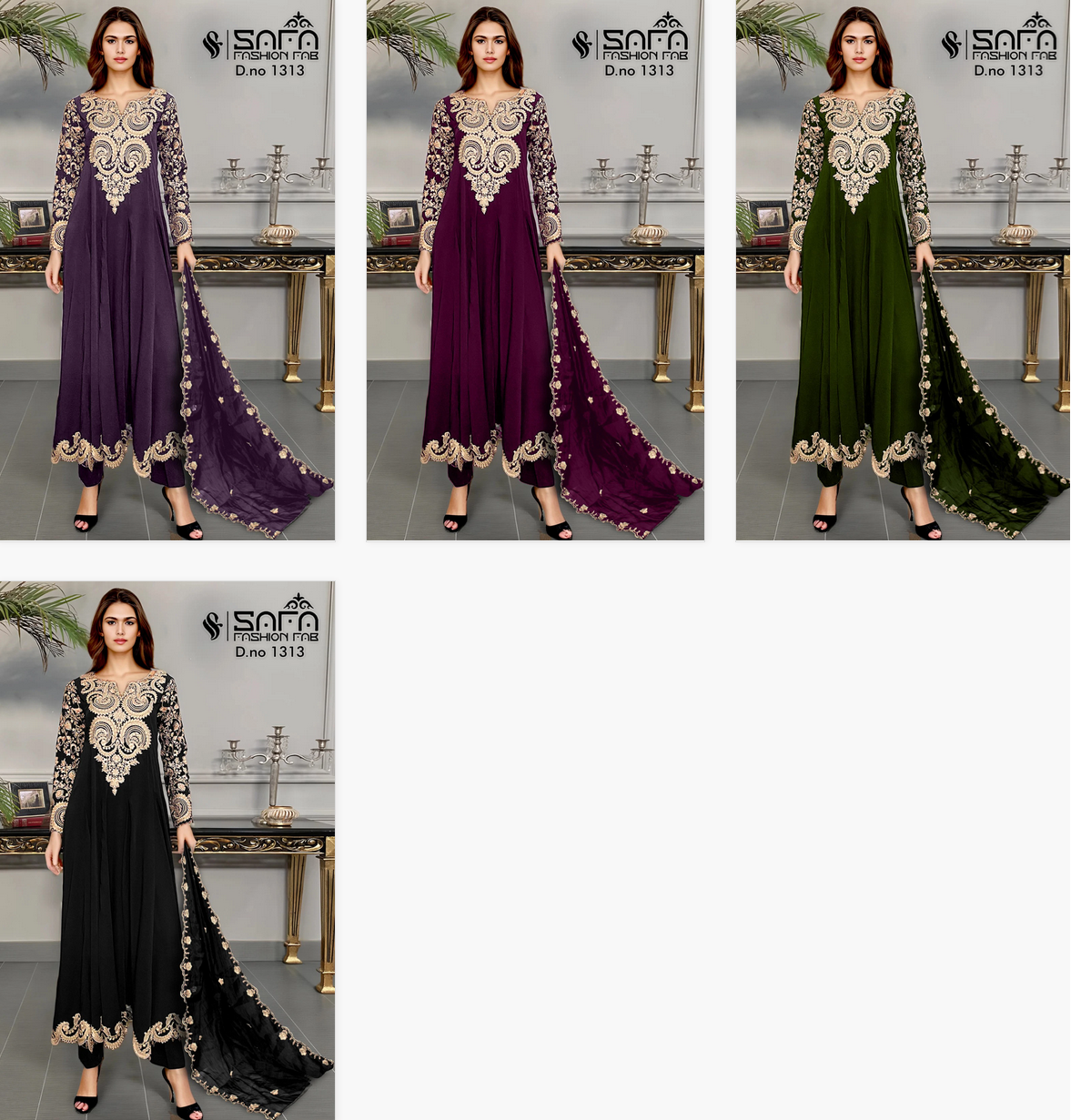 Safa Fashion Fab 1313 Georgette Readymade Pakistani Suit Orders In India