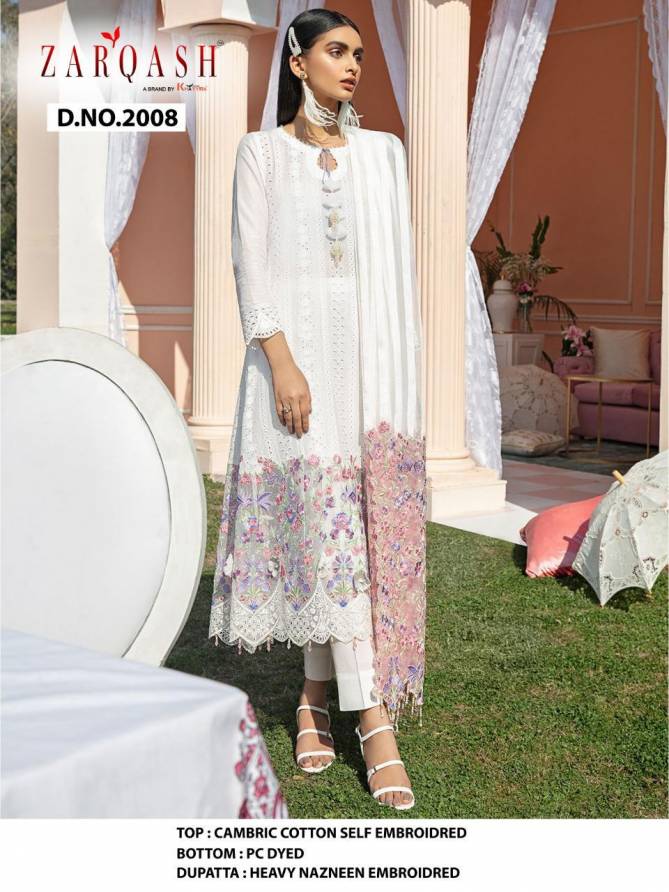 Zarqash Nureh Cambric Latest Fancy Designer Festive Wear Cotton Pakistani Salwar Kameez Collection
