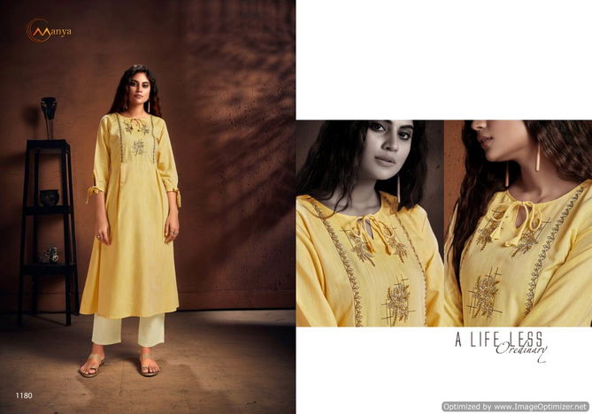 Manya Cristal New Designer Fancy Kurti With Plazzo Collection 