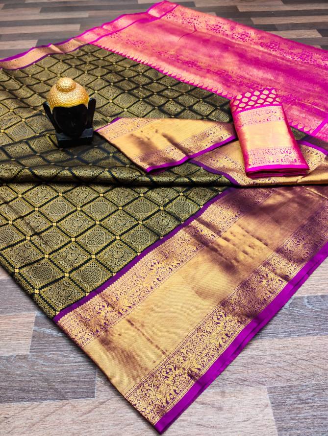 Gc Kanjivaram Silk And Elephant Design Designer Saree Catalog