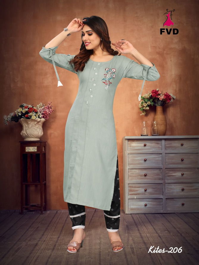 Kites 2 Fancy Ethnic Wear Rayon Kurti With Bottom Collection