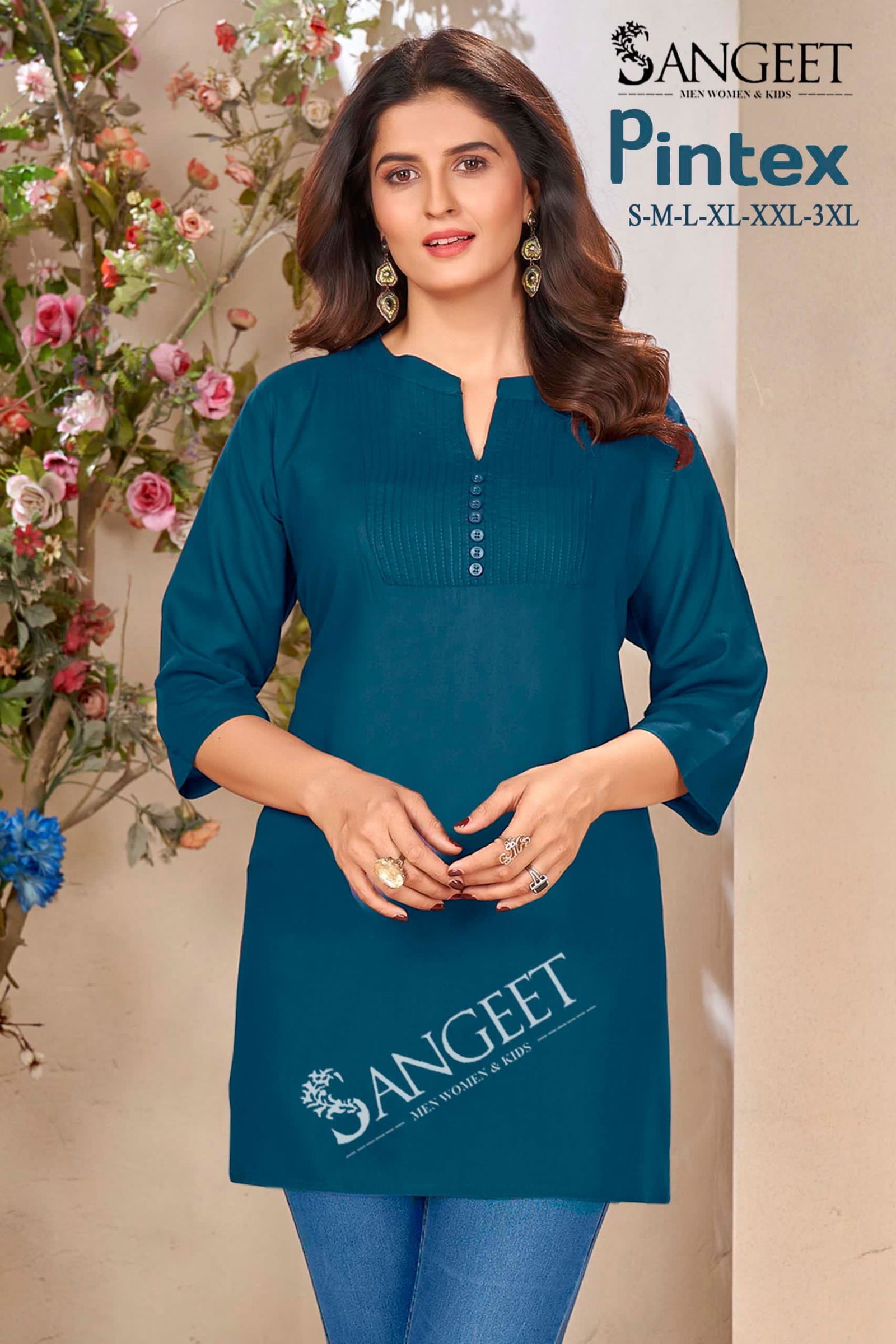 Pintex Color 1 By Sangeet Rayon Short Kurti Wholesale Market In Surat