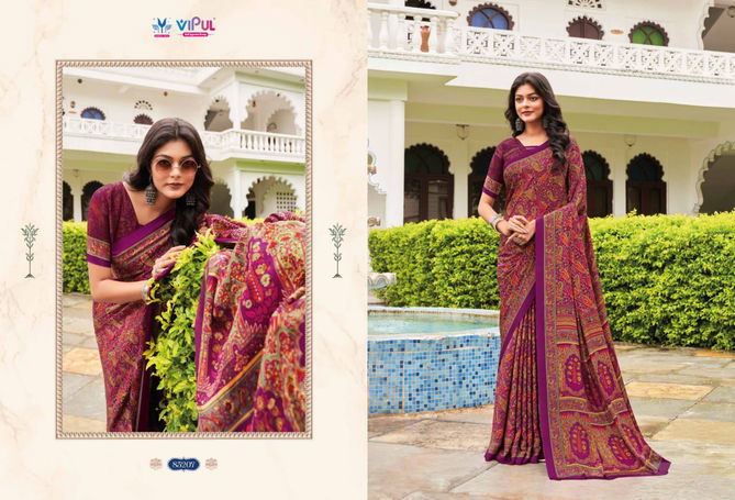 Heritage Silk Vol 11 By Vipul Crepe Daily Wear Sarees Exporters In India