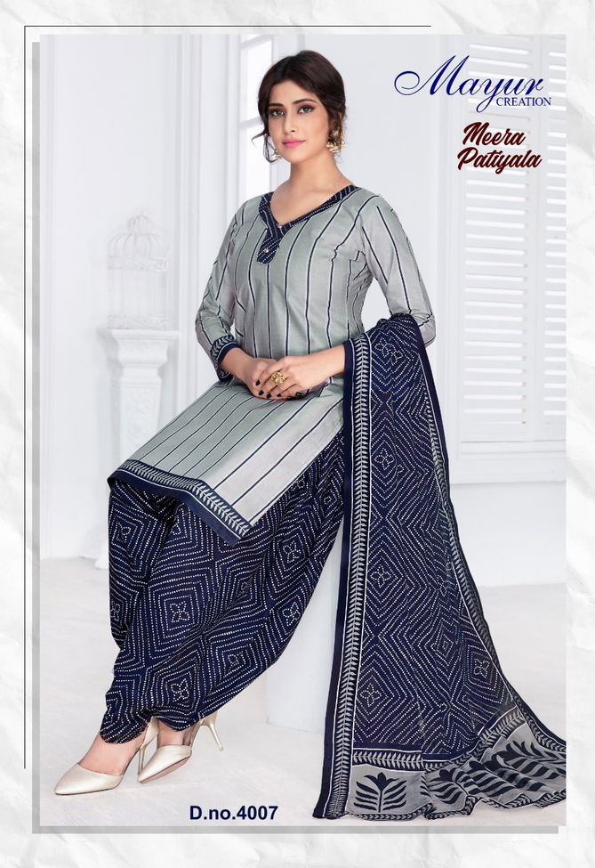 Mayur Meera Patiyala 4 Latest Fancy Regular Wear Printed Pure Cotton Readymade salwar Suit Collection
