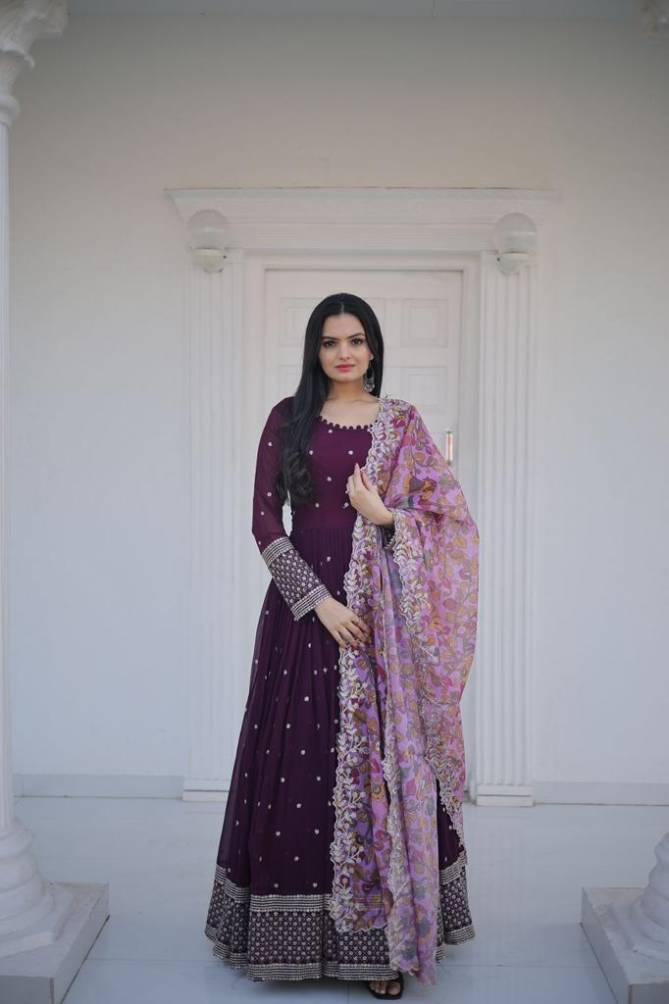 KA 1024 Wedding Wear Dupatta With Gown Catalog - The Ethnic World