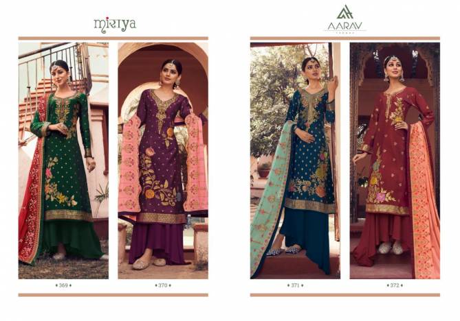Aarav Rooshi Latest Fancy Designer Heavy Soft Minakari jacquard with fancy diamond Embroidery Designer Dress Material Collection
