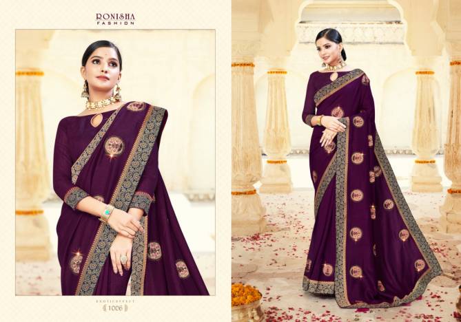 Ronisha Ambalika Vichitra Silk Festive Wear Designer Latest Saree Collection
