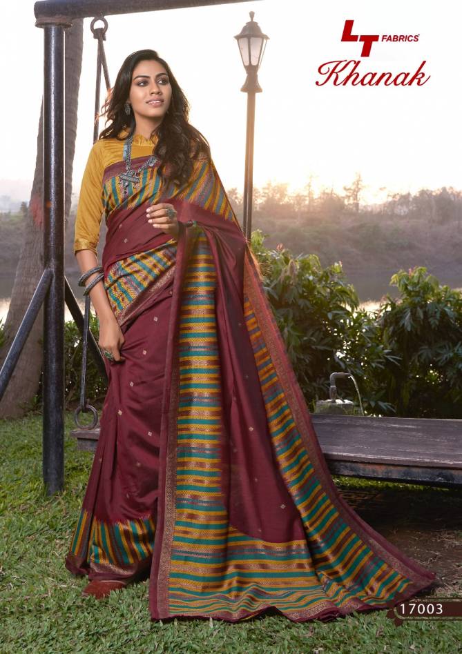 Lt Khanak Latest fancy Designer Casual Wear Printed Cotton Sarees Collection
