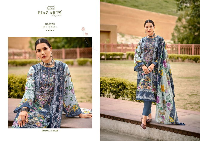 Ibadaat 24001 By Riaz Arts Lawn Digital Printed Dress Material Orders In India