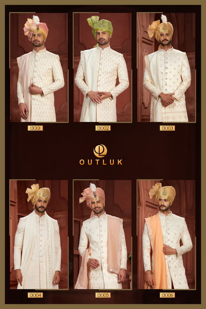 Outluk Wedding Collection Vol 13 Heavy Silk Mens Wear Sherwani Manufacturers