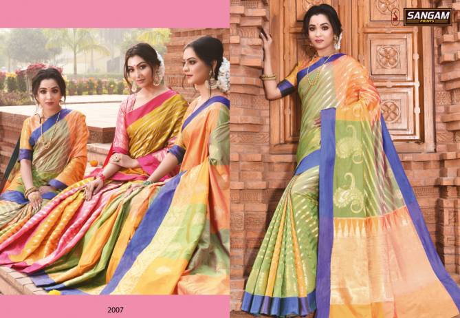 Sangam Kangana Latest Fancy Designer Silk Saree Festive Wear Saree Collection
