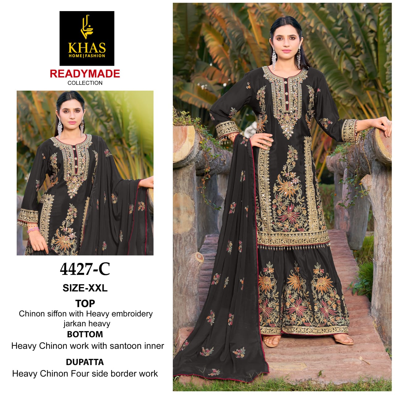 4427 Khas Chinon Silk Pakistani Readymade Suits Wholesale Shop In Surat