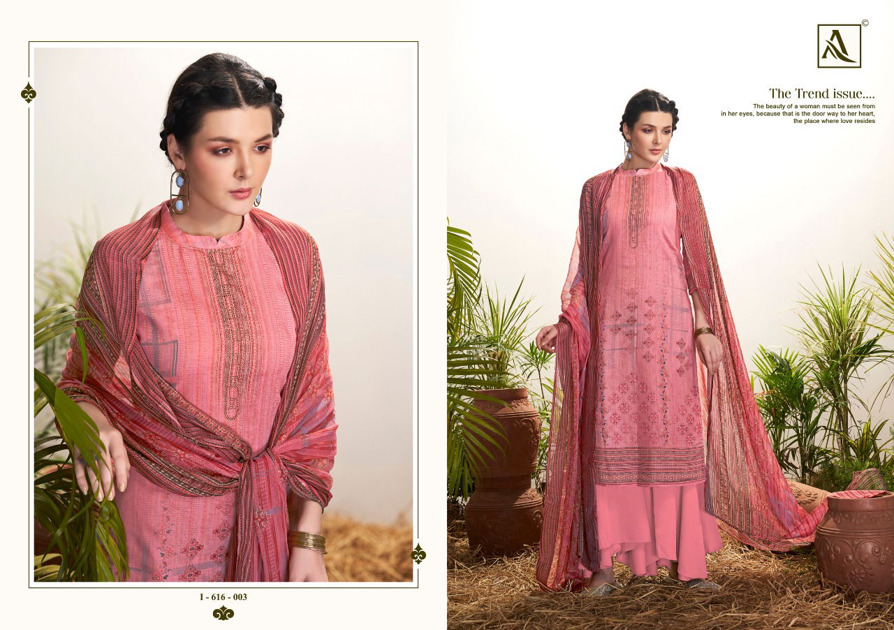 Alok Kiara Latest Fancy Casual Pure Zam Silk Digital Print with Swarovski Work Designer Dress Material Collection
