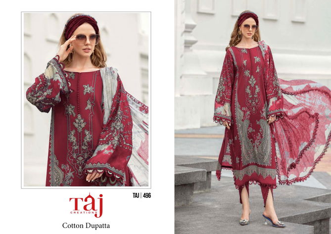 495 And 496 By Taj Cotton Hits Pakistani Salwar Suits Wholesalers In Delhi
