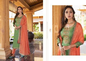 Triple Aaa Kundan Latest fancy Casual Wear Designer Exclusive Pure jam Silk Dress Material Collection
