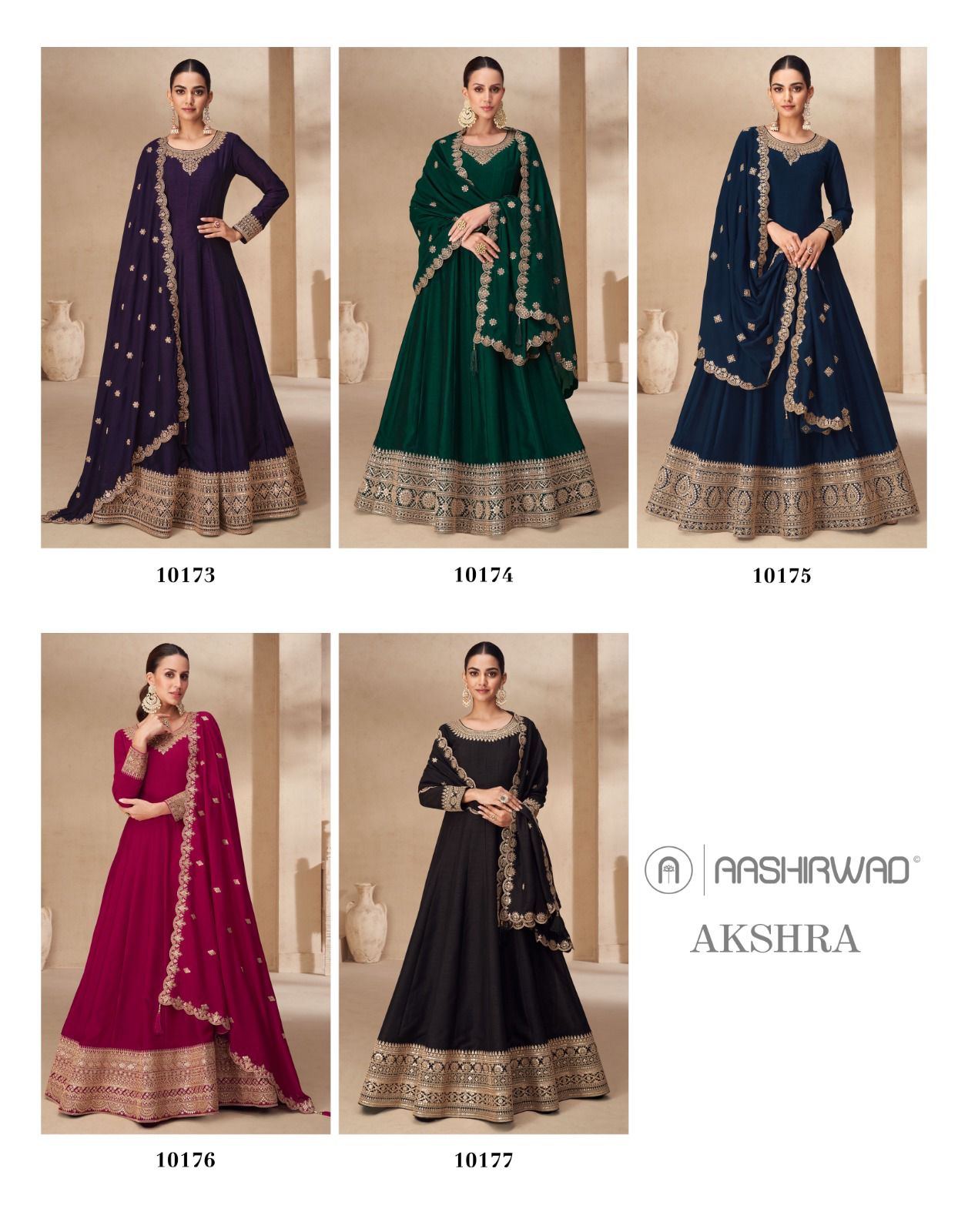 Akshara By Aashirwad Akshara Premium Silk Gown With Dupatta Wholesale Online