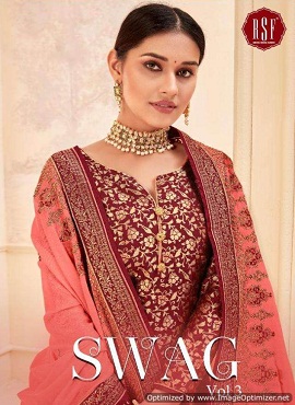 RSF Swag Vol 3 Latest Designer Party Wear Wedding Wear Salwar Suit Collection With Pure Rangoli Silk Jacquard Border With Work Dupatta  