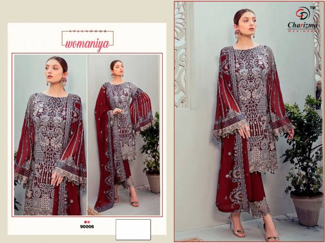 CHARIZMA Latest Designer Festive wear Fox Georgette Top With Havey chenone border Embroidery Work Dupatta Pakistani Salwar Suits Collection