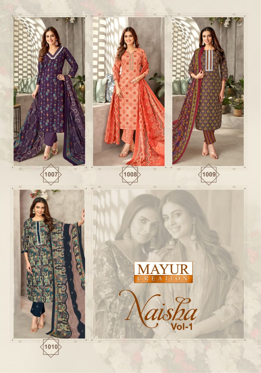 Naisha Vol 1 By Mayur Printed Cotton Dress Material Suppliers In India