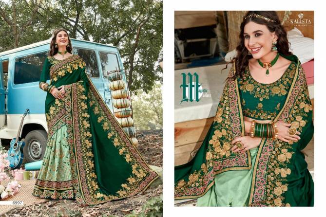 Kalista Khawaab 16 Latest Wedding Wear Embroidery And Stone Worked Silk Sarees Collection