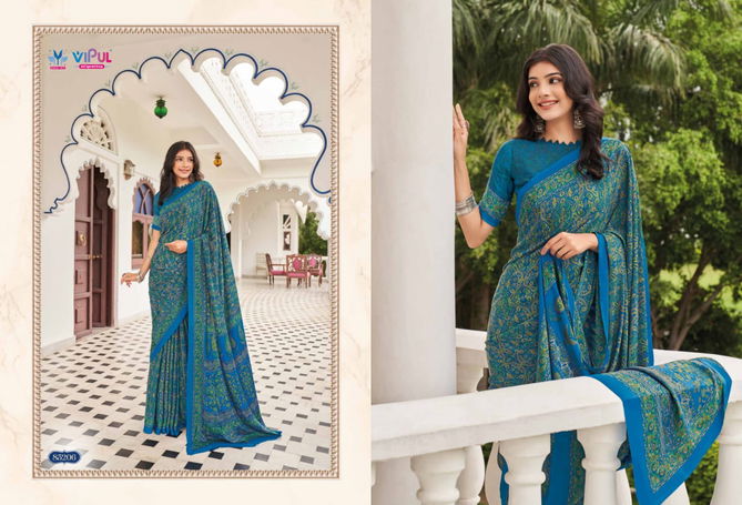 Heritage Silk Vol 11 By Vipul Crepe Daily Wear Sarees Exporters In India