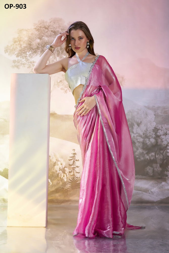 Laxminam OP 903 Burberry Organza Designer Wholesale Saree Manufacturers