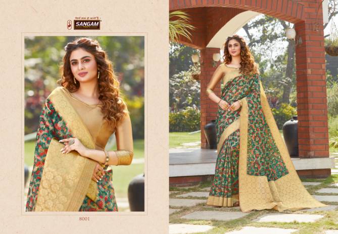 Sangam Adrak Latest Fancy Wedding Wear Digital Printed Silk Sarees Collection