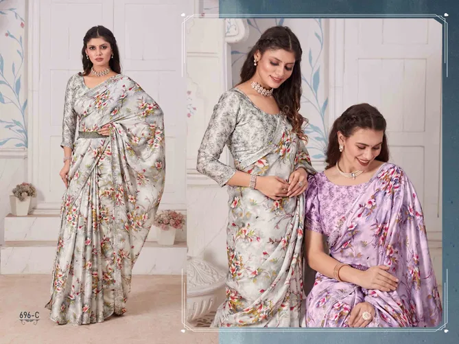 Mehek 696 A To E Georgette Printed Sarees Wholesale Shop In Surat