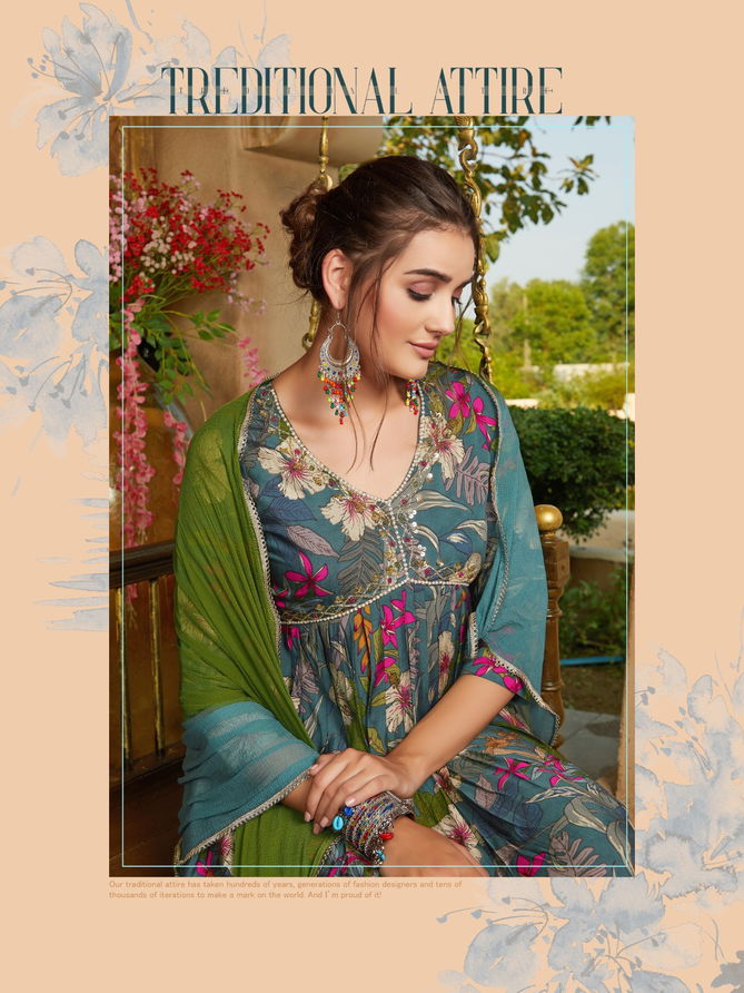 Heeriye Vol 2 By Pirohi Masleen Print Kurti With Bottom Dupatta